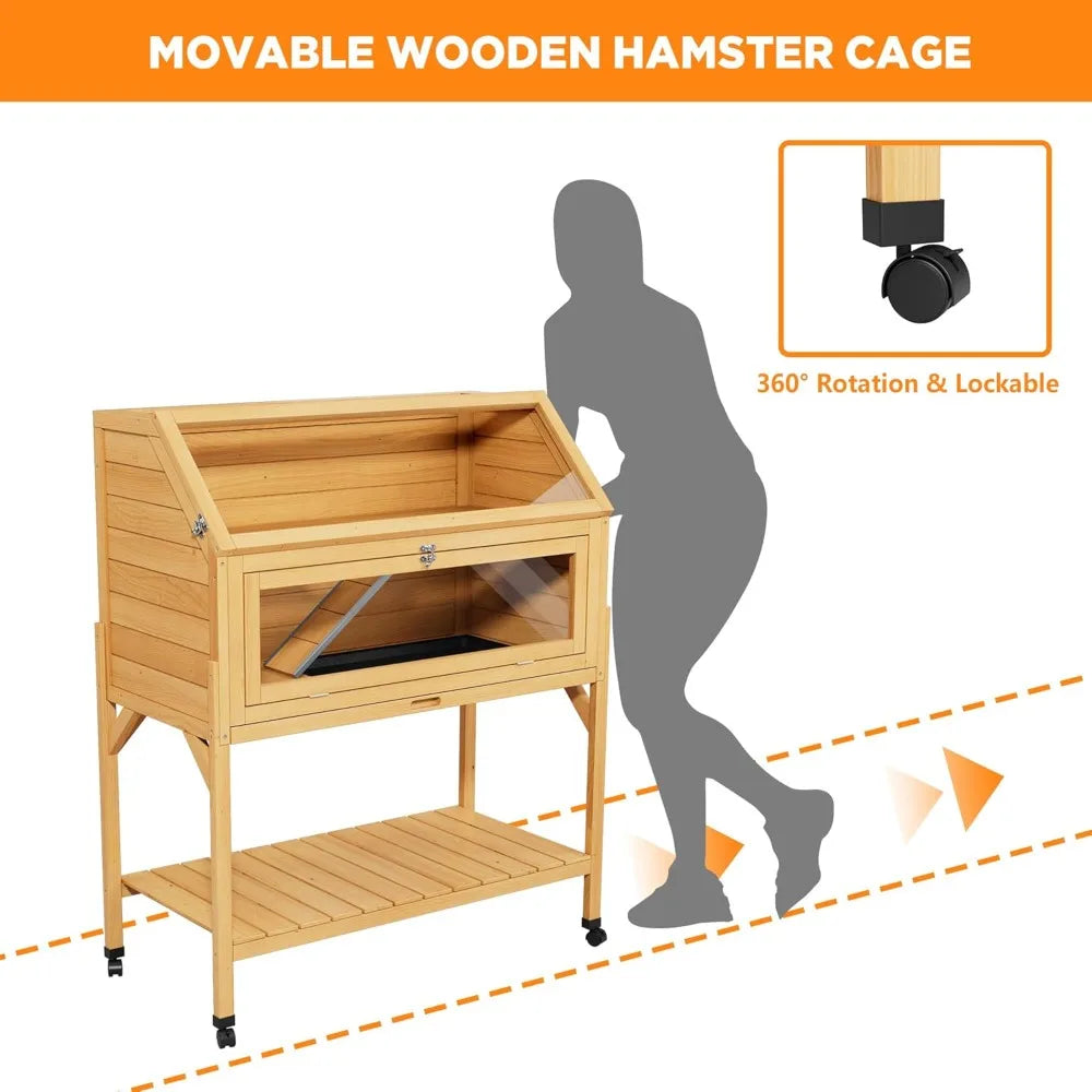 Large Tortoise Habitat With Wheels And Pull Out Tray
