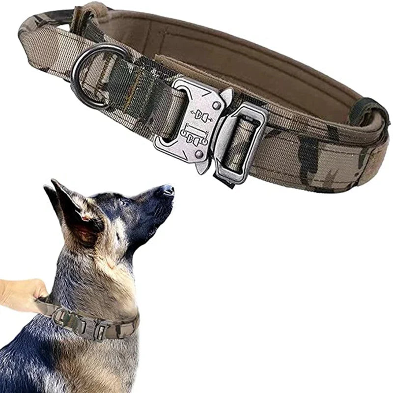 COOYOMOO Durable Tactical Dog Collar Leash Set Adjustable Military