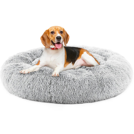JHK Calming Dog Bed Washable Plush Faux Fur Non Slip