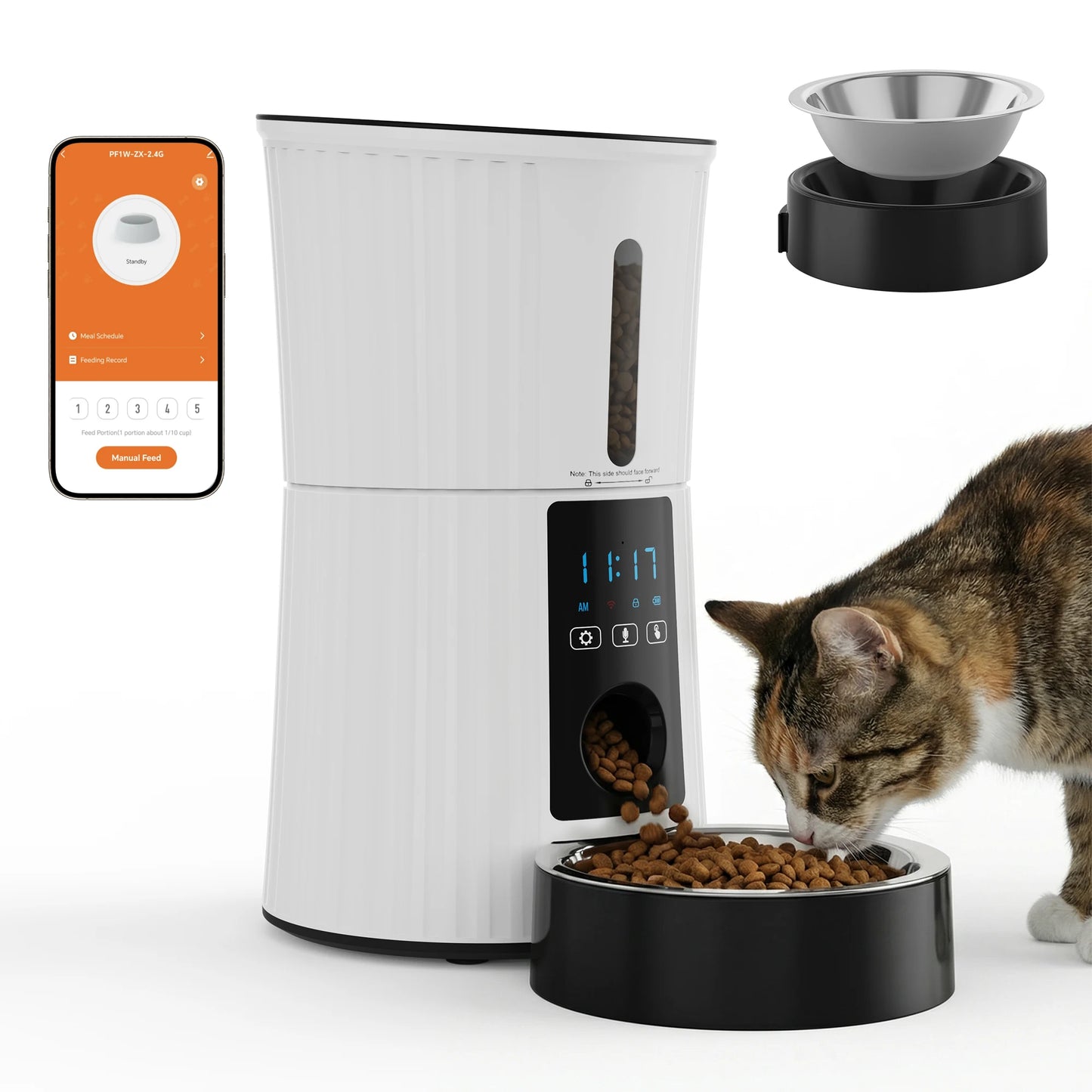 4L Automatic Cat Feeder With WiFi Timed Dispenser APP Control