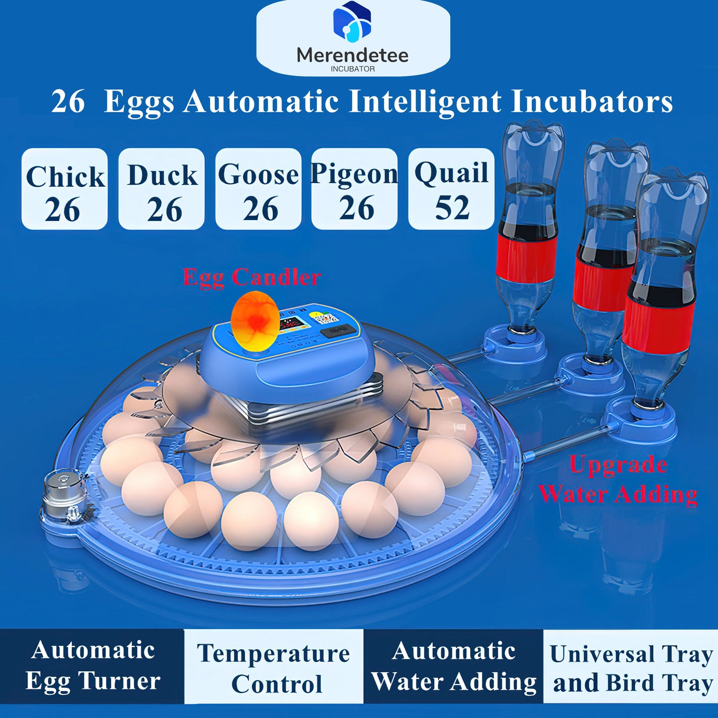 Automatic Egg Incubator 26 to 52 Eggs With Water Adding