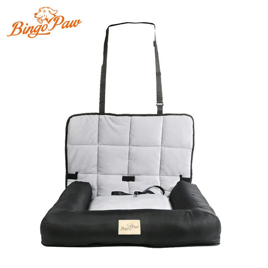 Bingopaw Waterproof Dog Car Seat Bed With Removable Pad Cover