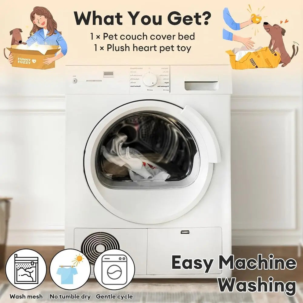 Plush Calming Dog Bed Sofa Protector Washable Pet Mat