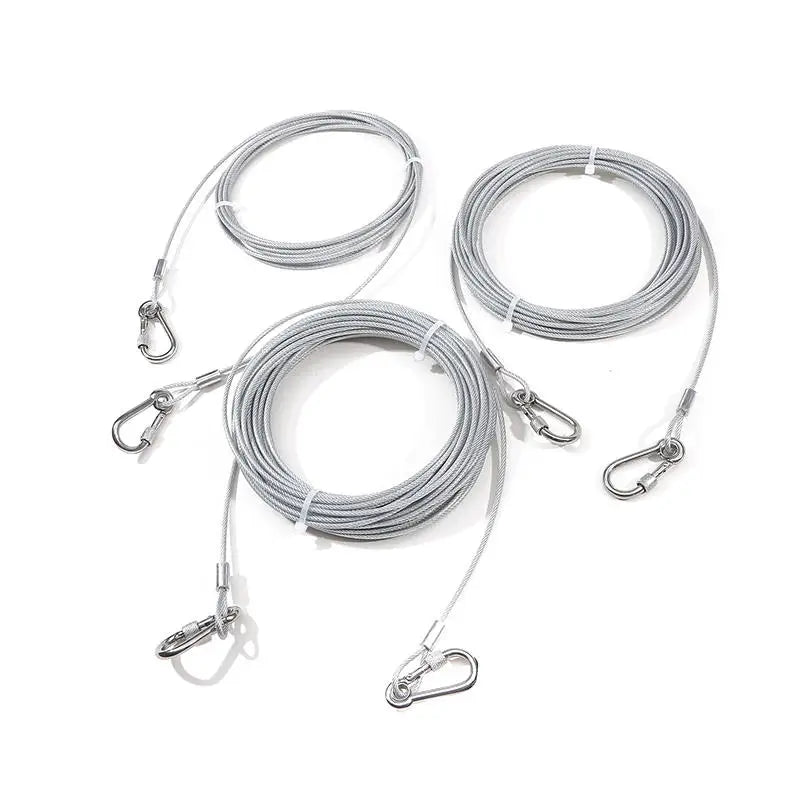 Double Headed Dog Tie Out Cable Leash Stainless Steel Wire