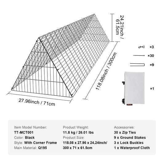 SucceBuy Portable Chicken Tunnels With Corner Frame