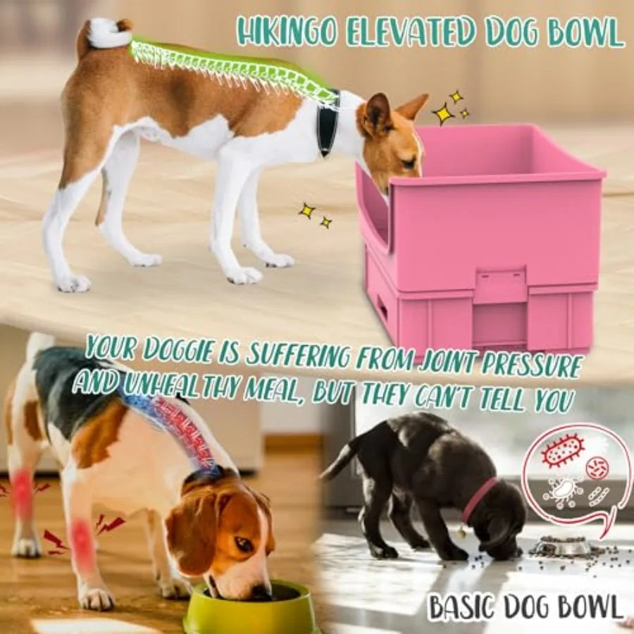 Mess Proof Dog Bowls No Spill Pet Feeder With 2 Stainless Steel Bowls For Dogs