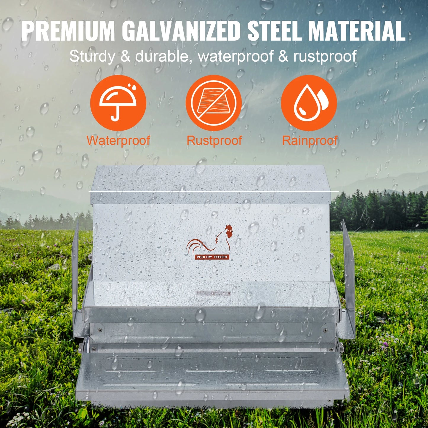 SucceBuy Automatic Galvanized Steel Chicken Feeder For Poultry