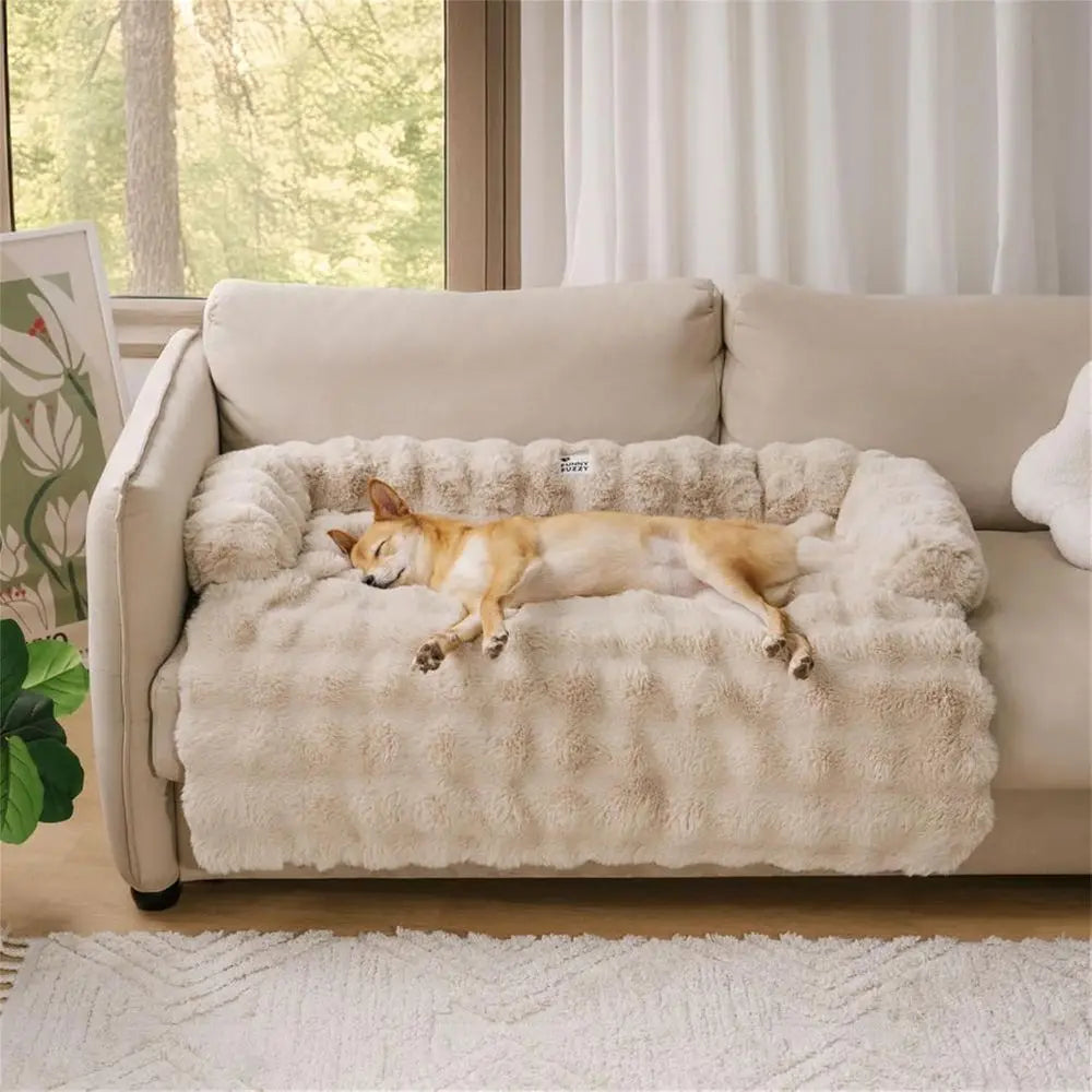 Plush Calming Dog Bed Sofa Protector Washable Pet Mat