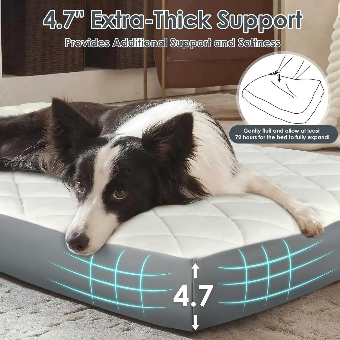 Orthopedic Dog Bed With Memory Foam And Waterproof Faux Leather