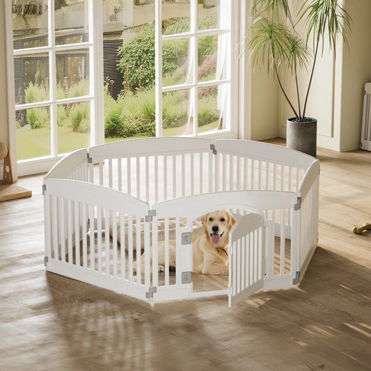 JHK Plastic Dog Playpen 6 Panel Expandable Portable Fence