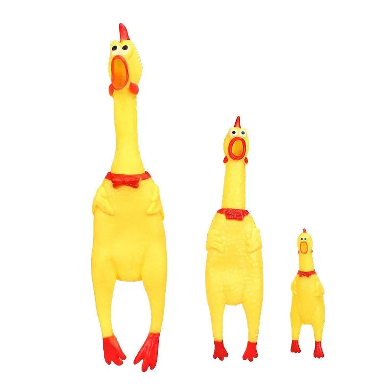 DKSTINYE Squeaky Screaming Chicken Rubber Dog Toy With Squeaker