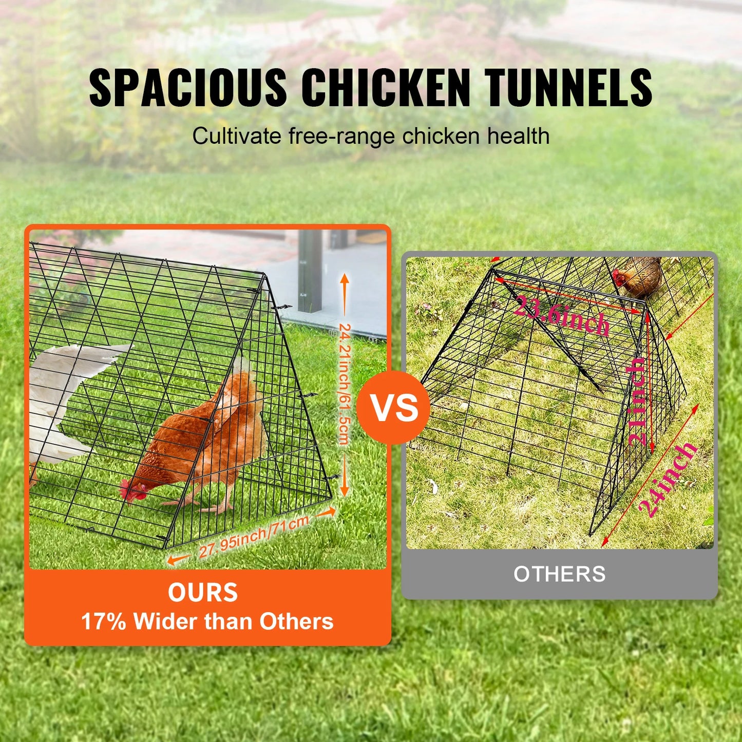 SucceBuy Portable Chicken Tunnels With Corner Frame