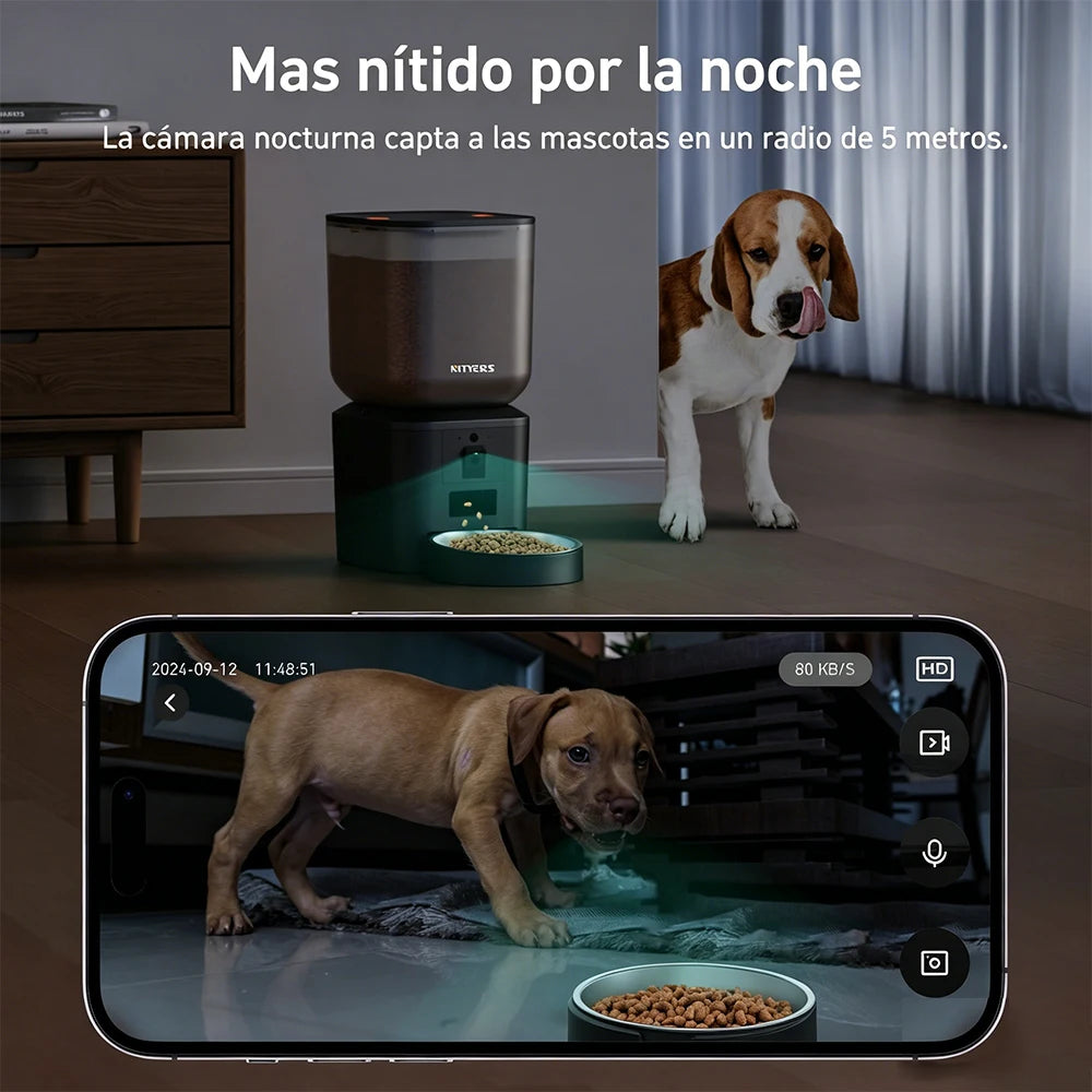 Nityers Automatic Cat Feeder With 1080P Camera And 5G WiFi