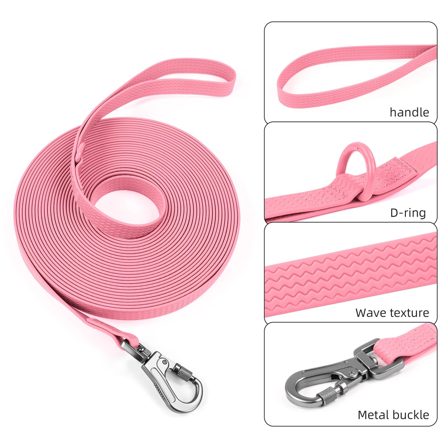 Henshine Dog Gear PVC Leash For Large Dogs Non Slip