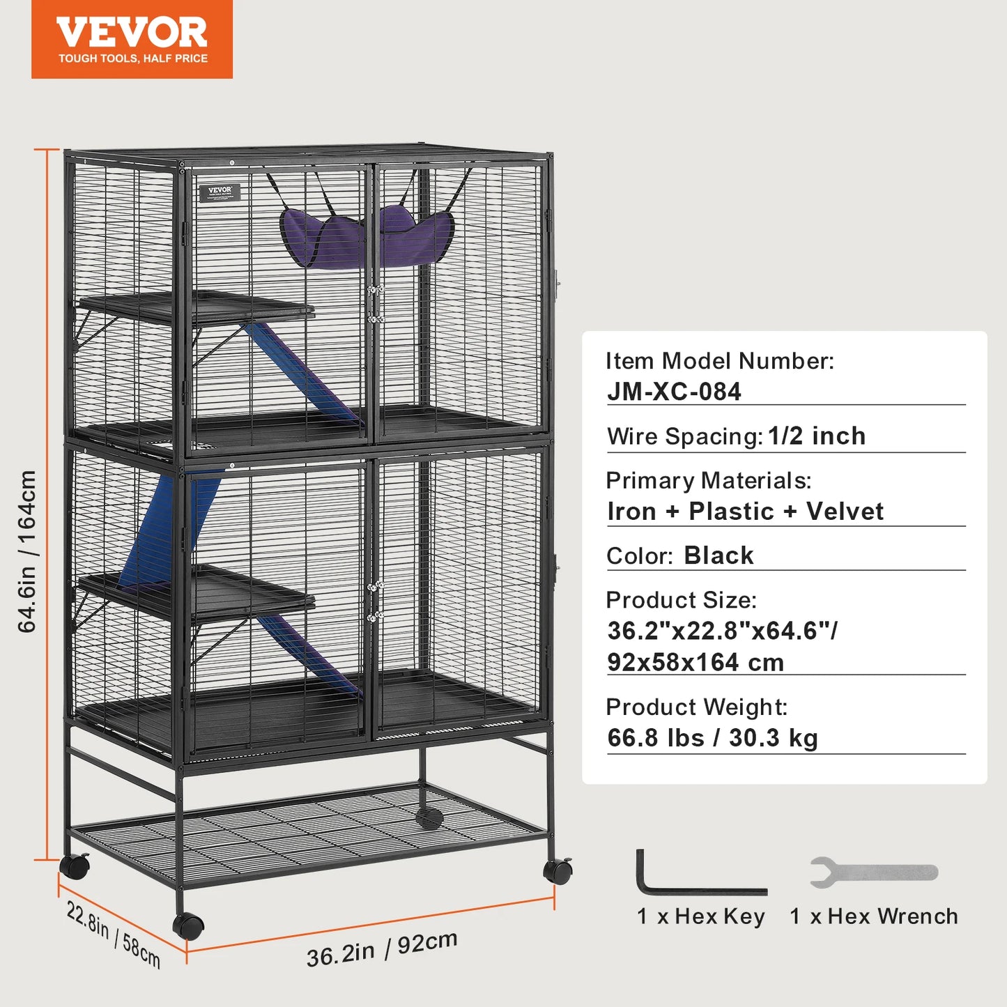 SucceBuy Rolling Metal Ferret Cage 4 Tier Critter Nation Small Animals