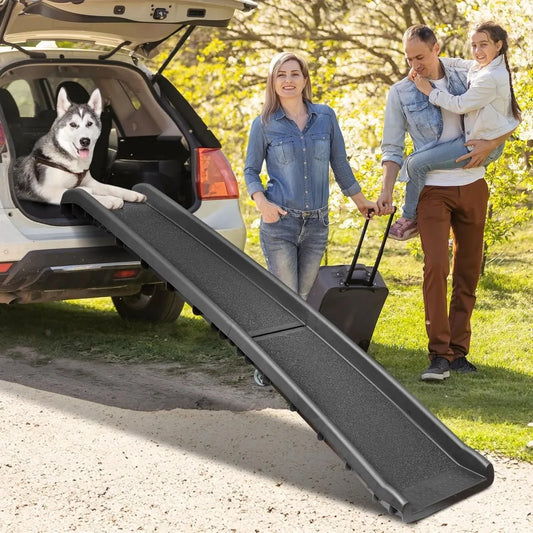 Folding Dog Ramp For Cars And SUVs With Raised Side Rails