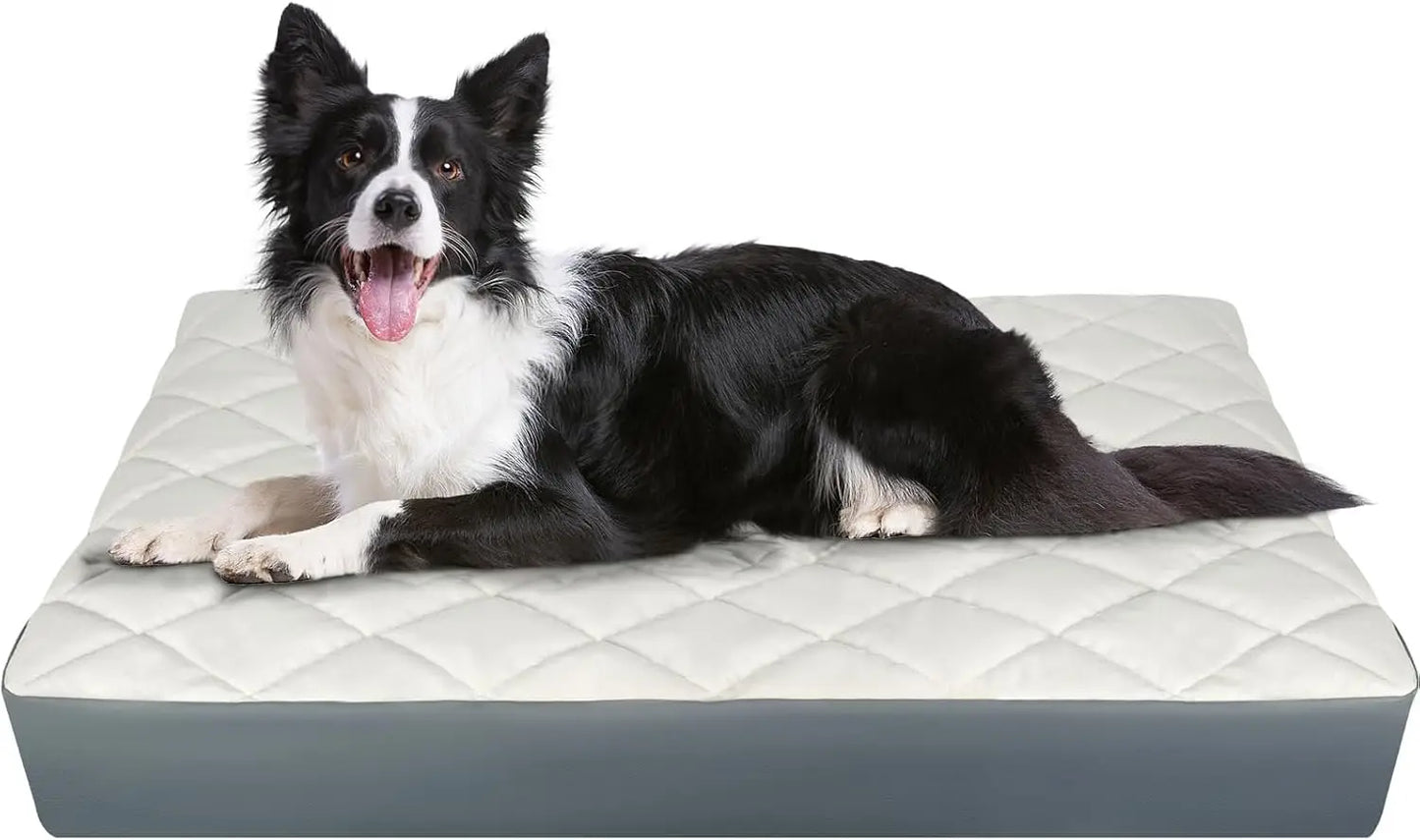 Orthopedic Dog Bed With Memory Foam And Waterproof Faux Leather