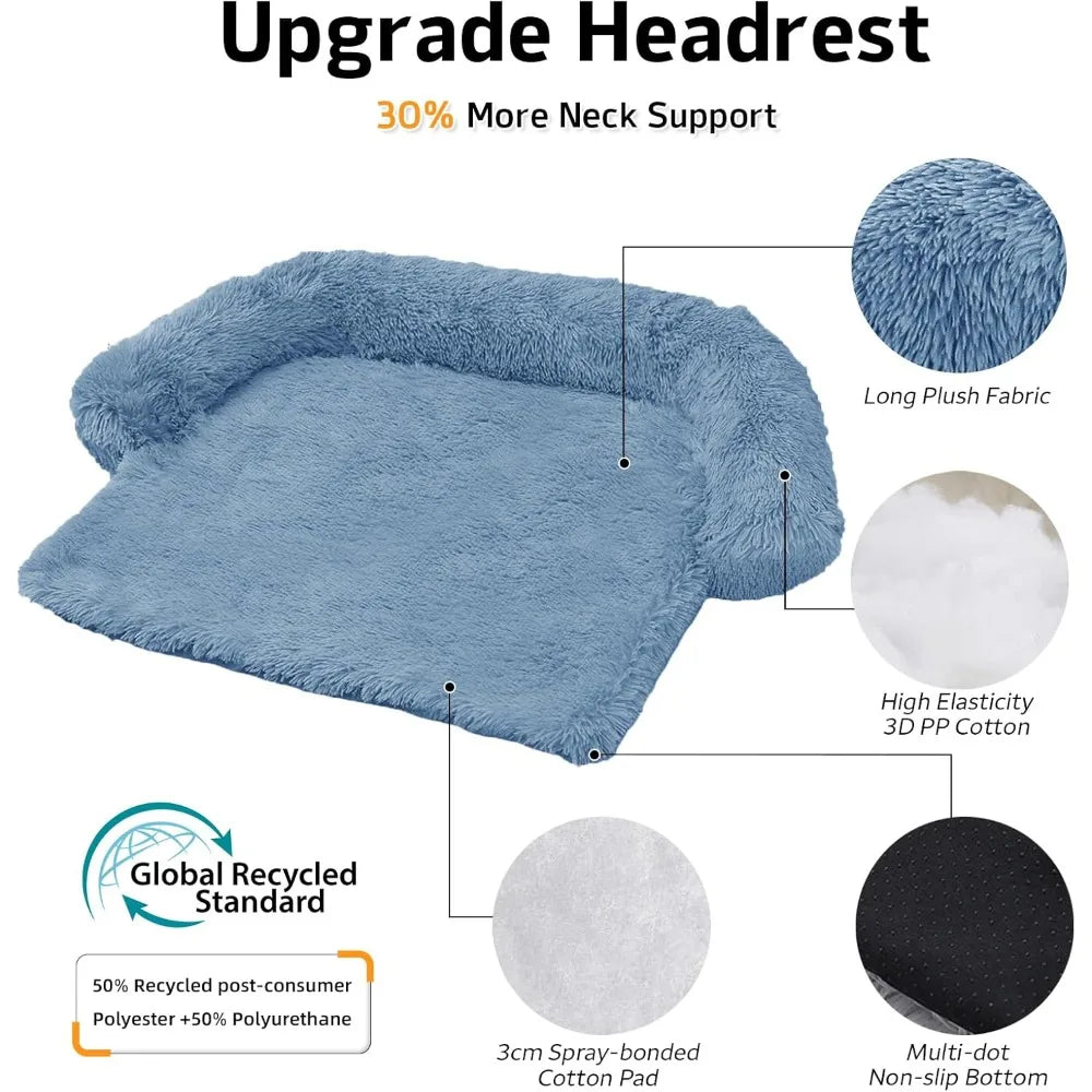 GGIB Calming Dog Bed Plush Mat With Removable Cover