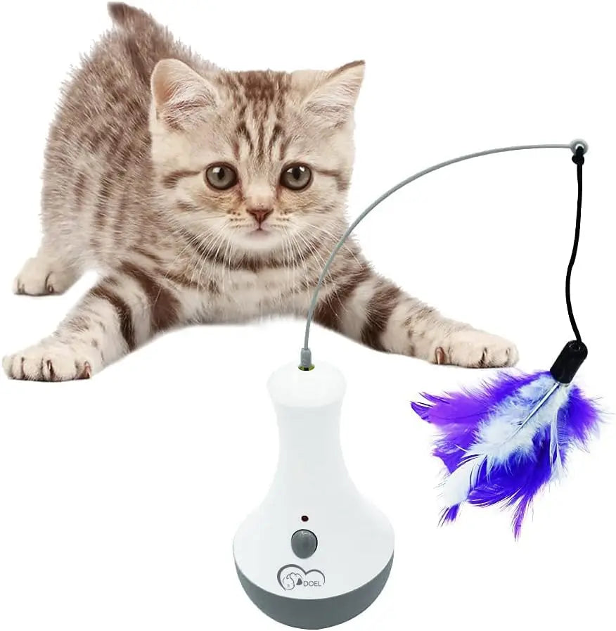 Cat Interactive Feather Teaser Toy For Kitten Indoor Play