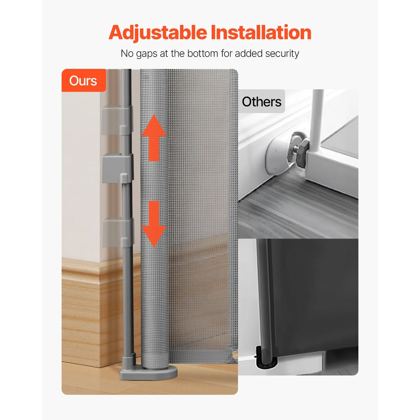 SucceBuy Retractable Baby Gate For Kids And Pets Mesh Barrier