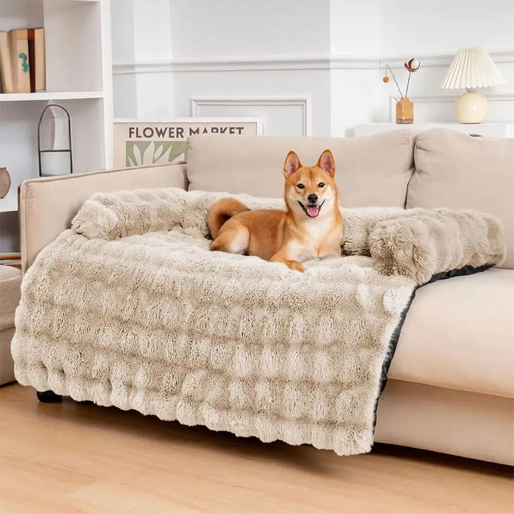 Plush Calming Dog Bed Sofa Protector Washable Pet Mat