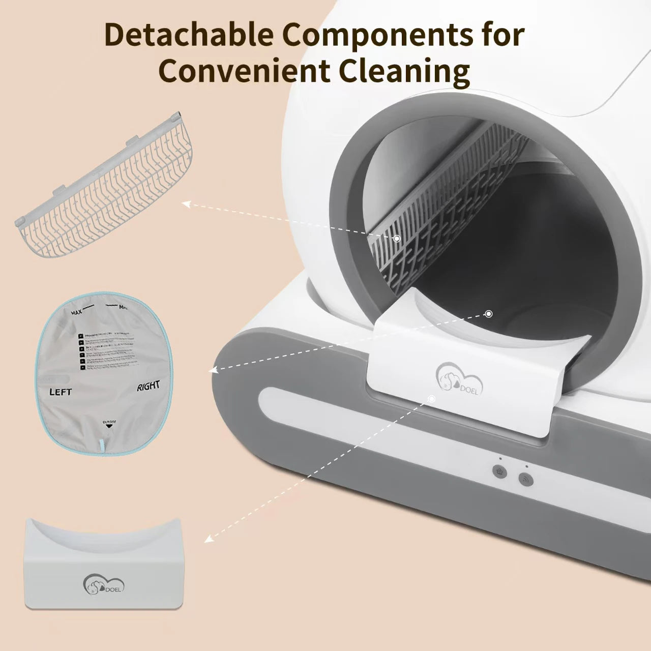 DOEL Smart Self Cleaning Cat Litter Box App Control WiFi