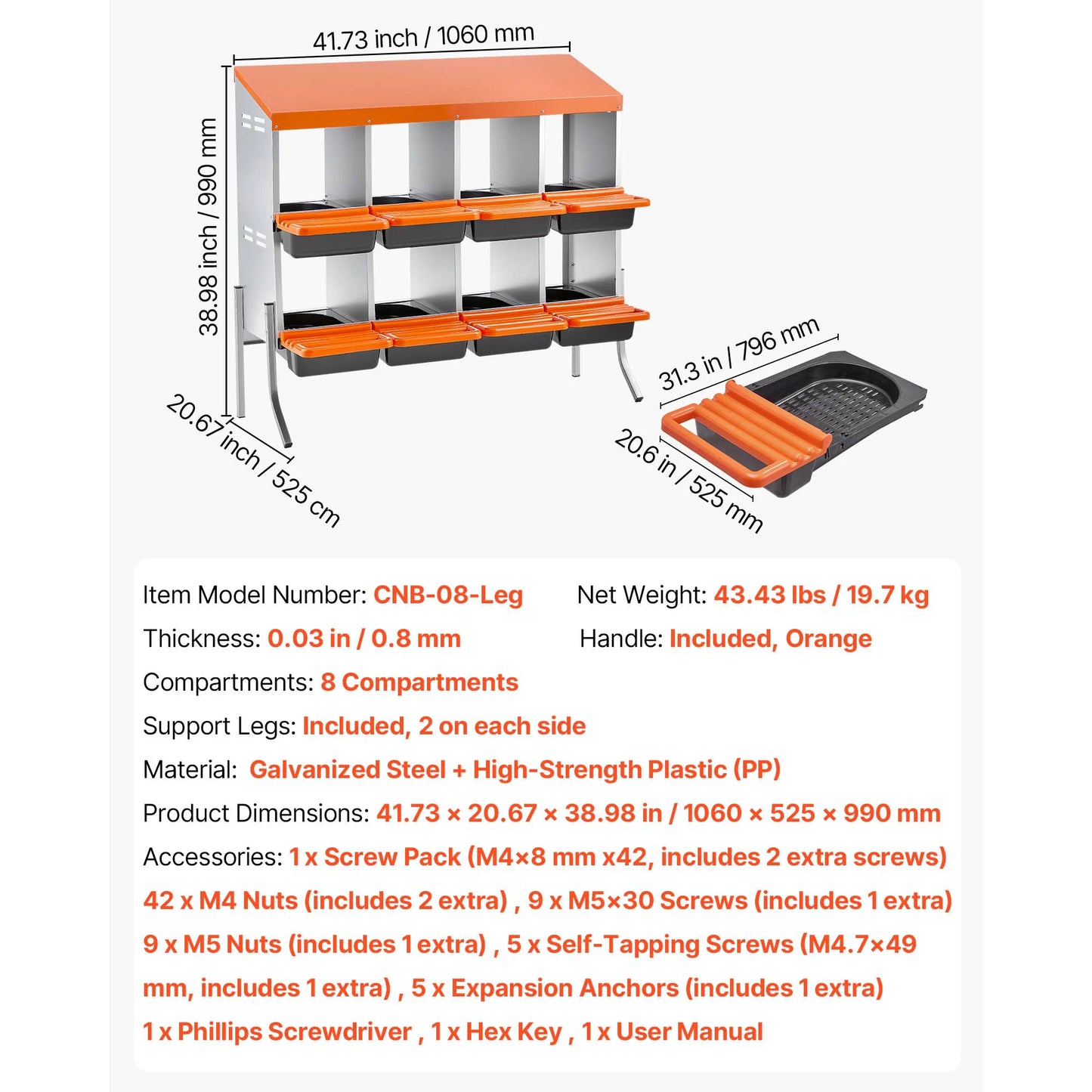 SucceBuy Metal Nesting Boxes For Chicken Laying With Protective Lids