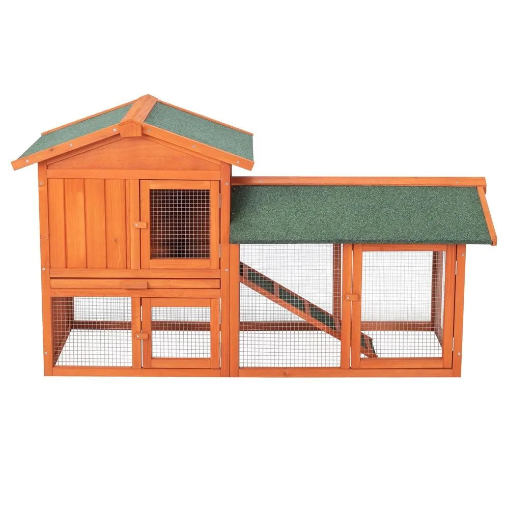 Wooden Chicken Coop and Rabbit Hutch Waterproof Roof