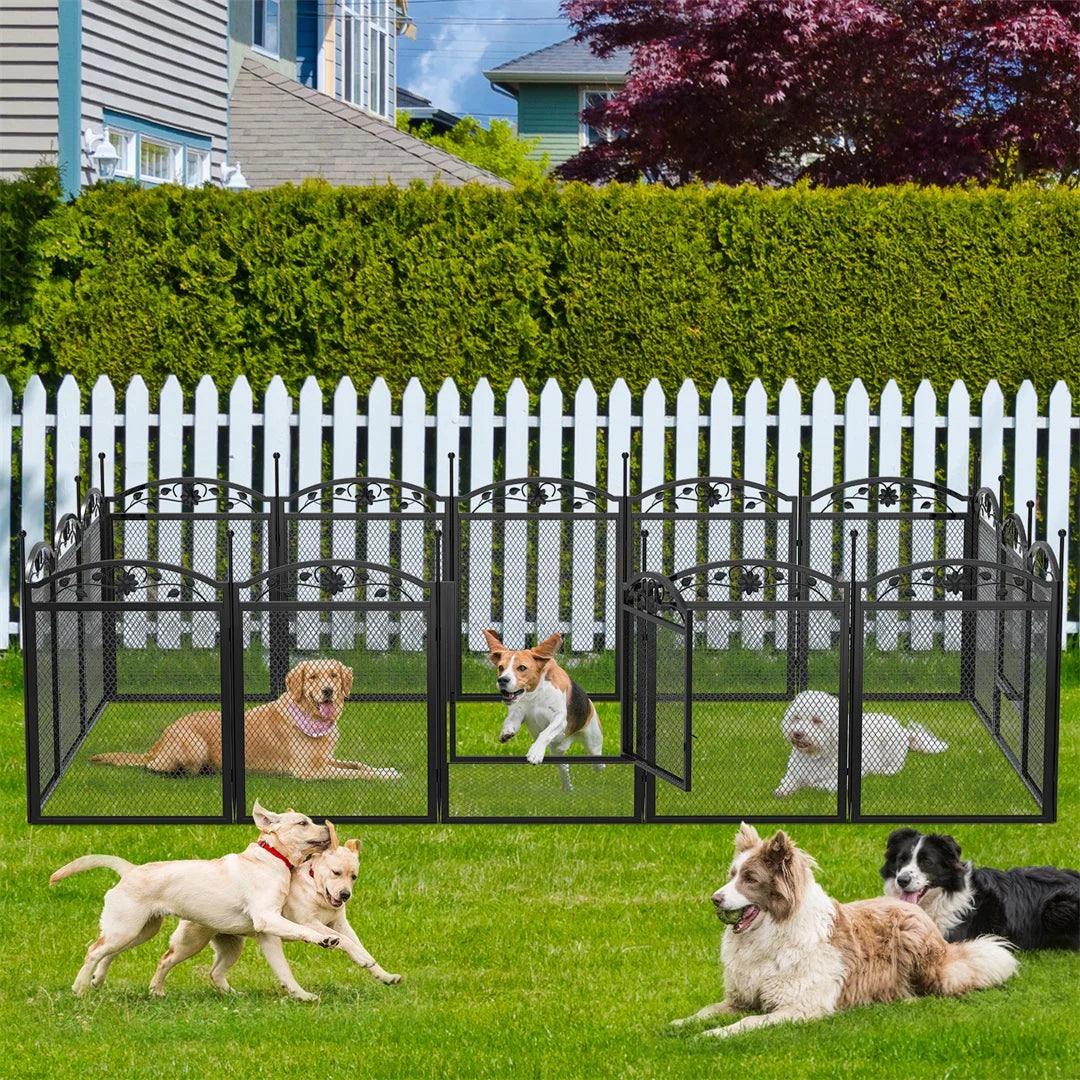 BINGOPAW Heavy Duty Dog Playpen Outdoor Indoor With Waterproof Pad