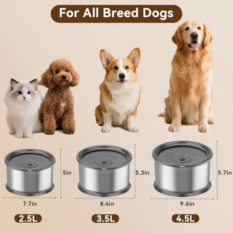 Stainless Steel Dog Water Bowls For Pets No Spill Mat