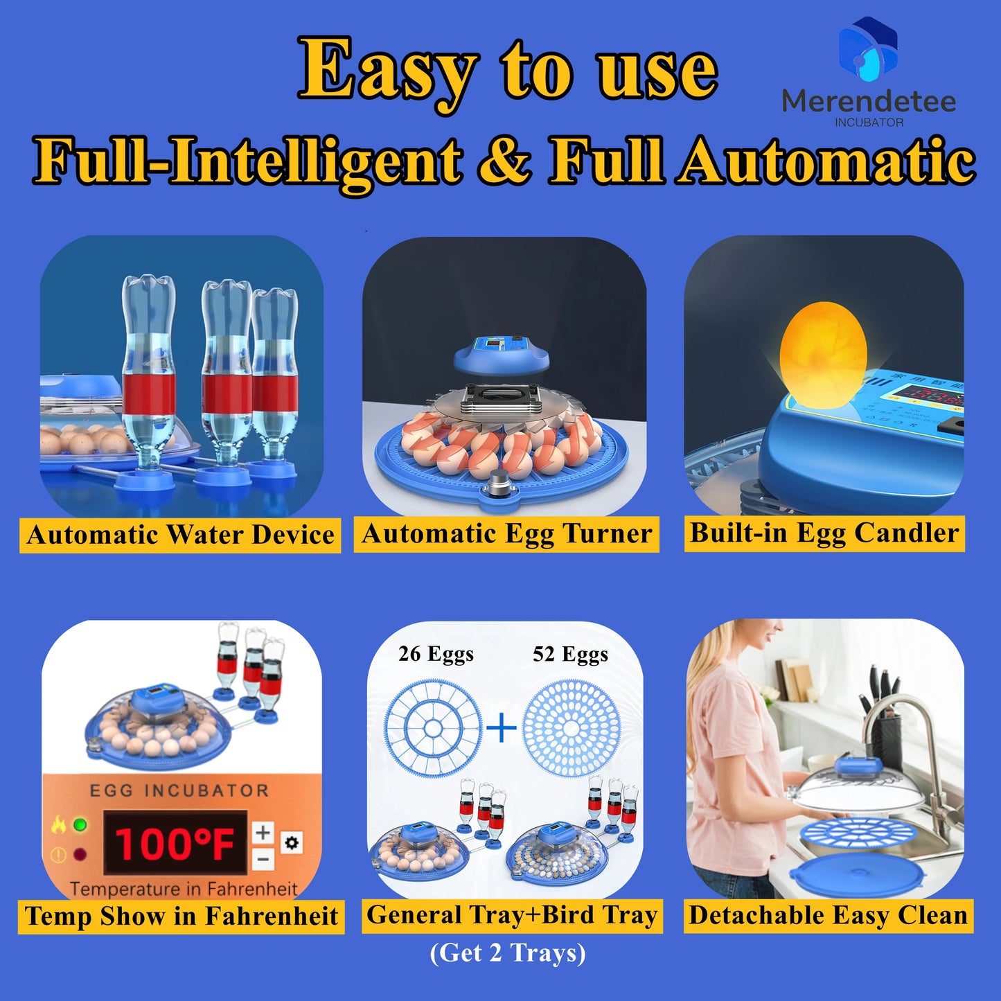 Automatic Egg Incubator 26 to 52 Eggs With Water Adding