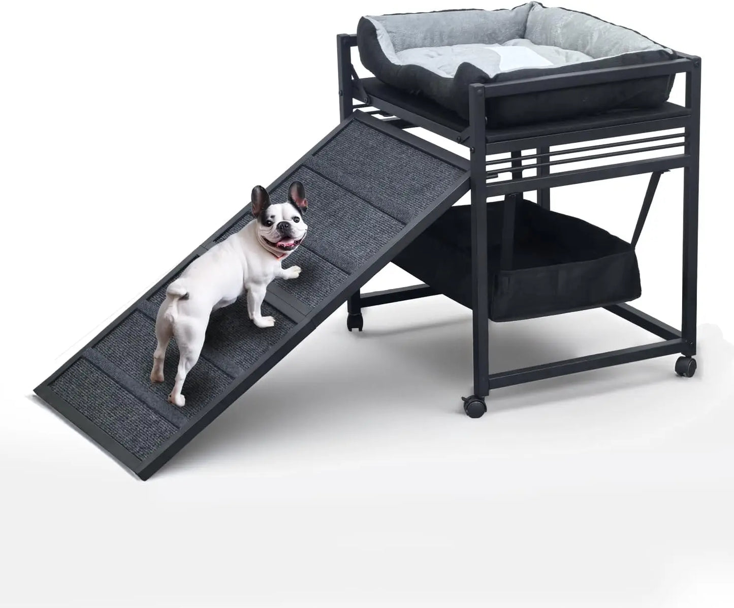 Movable Pet Stairs Ramp With Seat Folding Cat Dog Chair