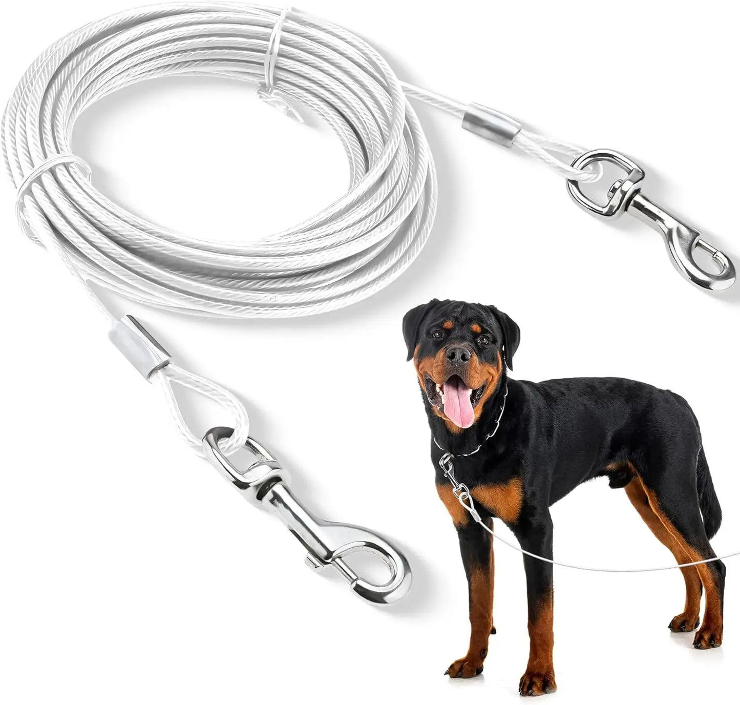 Double Headed Dog Tie Out Cable Leash Stainless Steel Wire