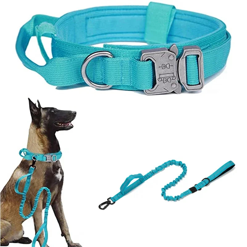 COOYOMOO Durable Tactical Dog Collar Leash Set Adjustable Military