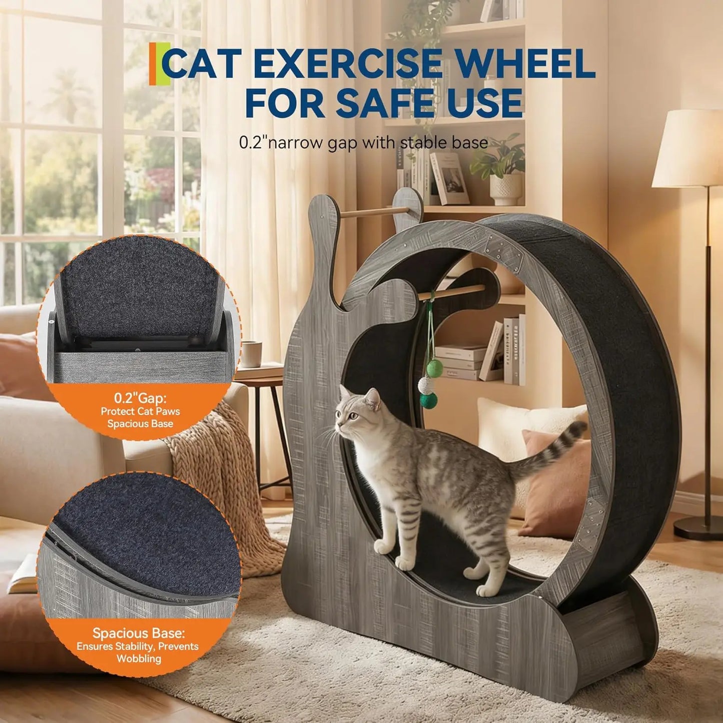 HiMISS Cat Exercise Wheel 45 Inch Indoor Treadmill For Cats
