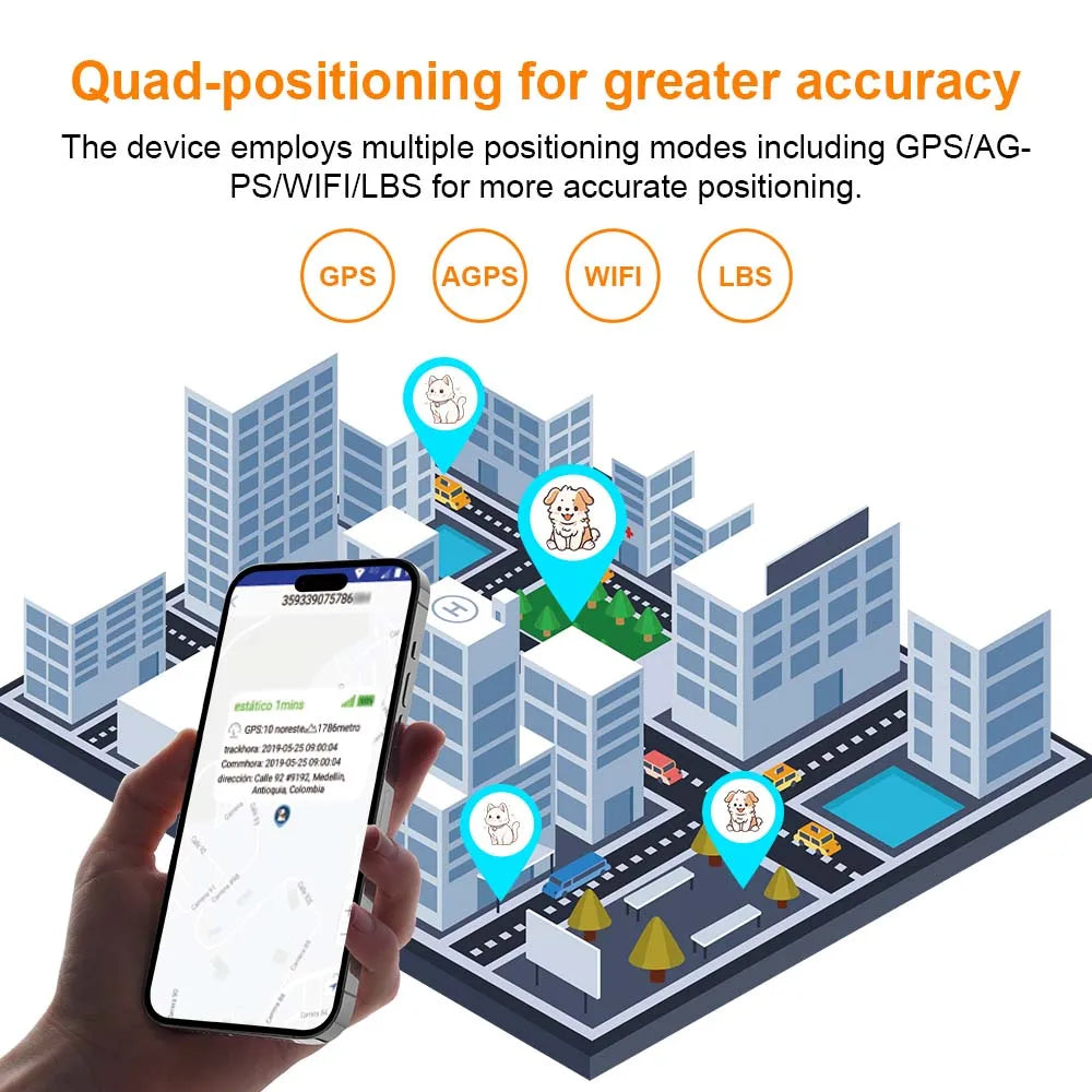 GPS Pet Locator Real Time Tracking Anti Lost Voice Call