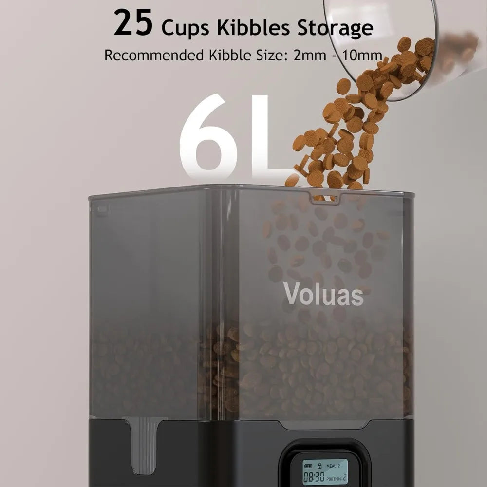 Automatic Cat Feeder for Two Cats with Dual Stainless Bowls