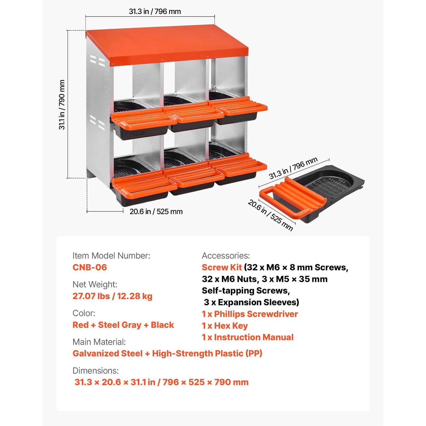 SucceBuy Metal Nesting Boxes For Chicken Laying With Protective Lids