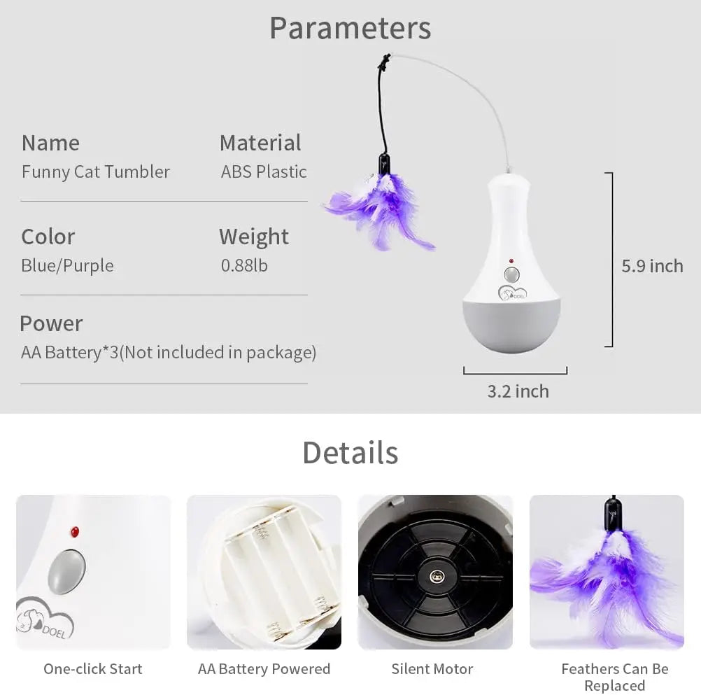 Cat Interactive Feather Teaser Toy For Kitten Indoor Play