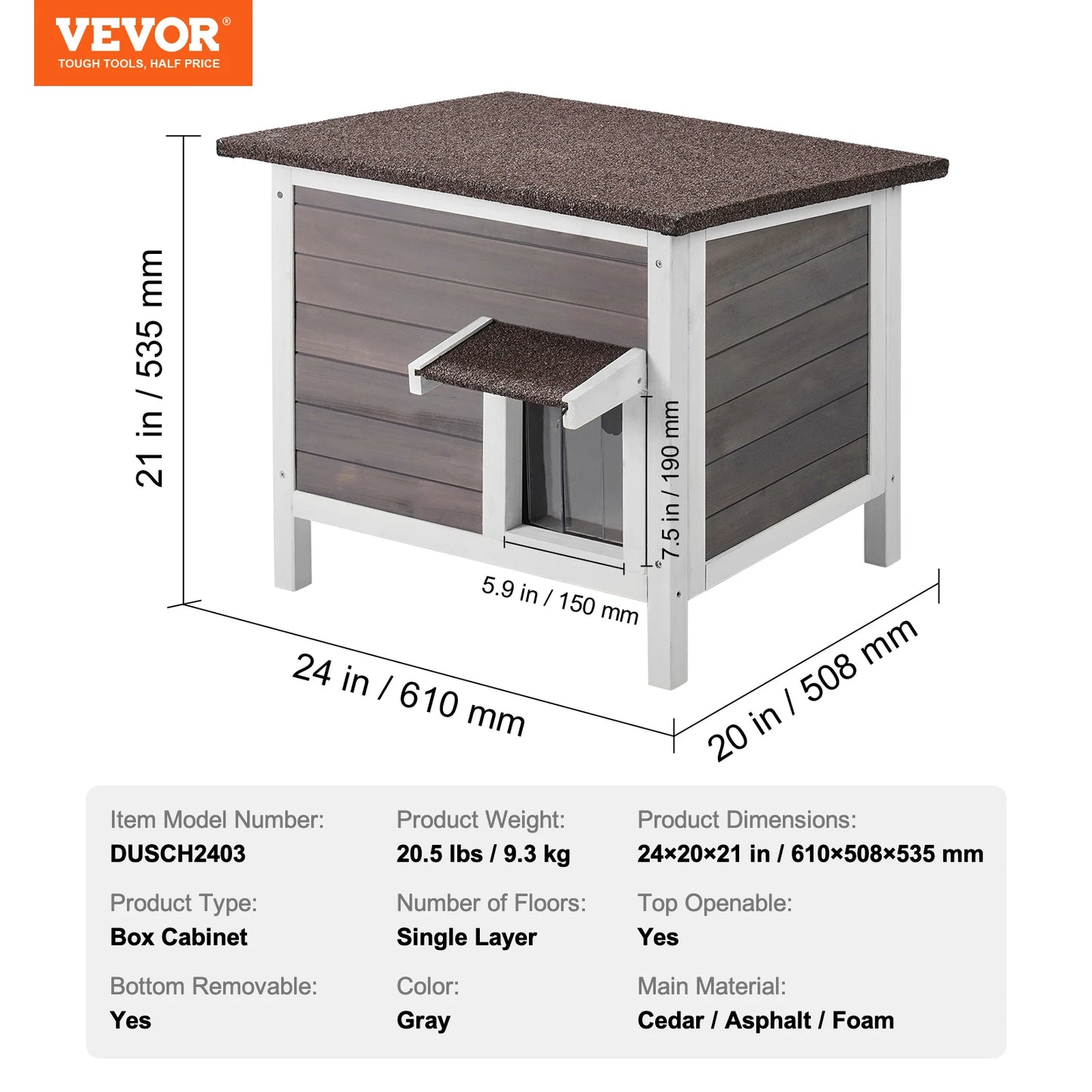 SucceBuy Outdoor Cat House Weatherproof Shelter With All-Round Foam Insulation