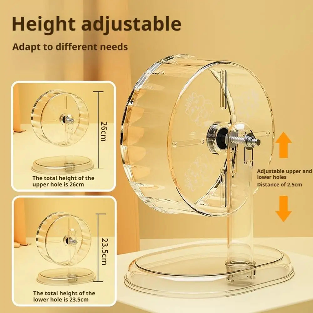 Silent Running Hamster Wheel With Transparent Wide Design