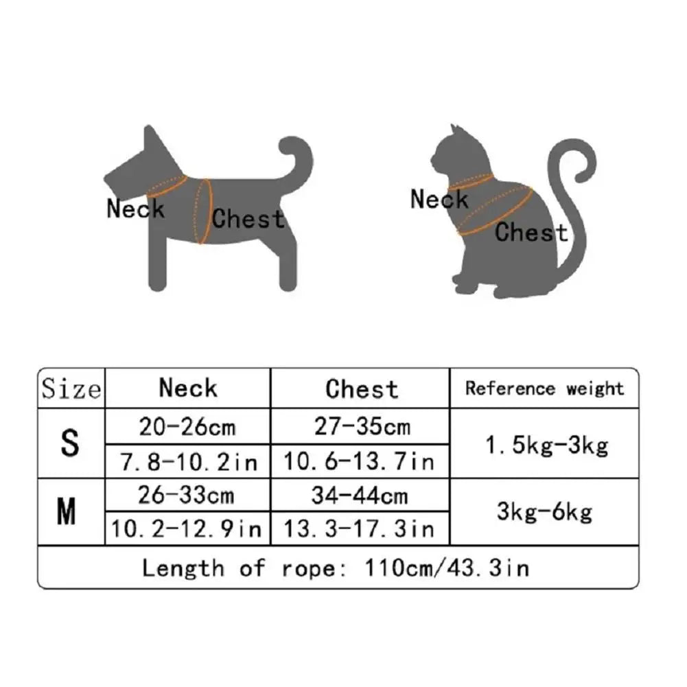 Adjustable Pet Harness And Leash For Cats And Small Dogs