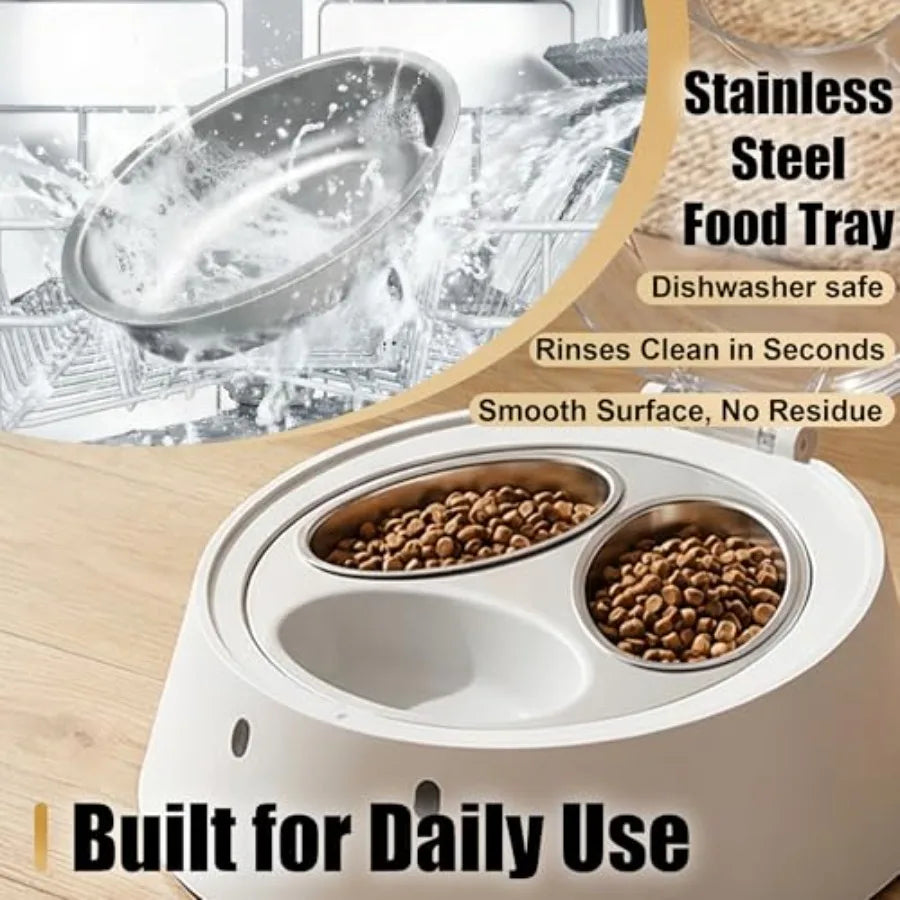 RFID Cat Feeder With Stainless Steel Bowls Dog Proof Design Supports Diet