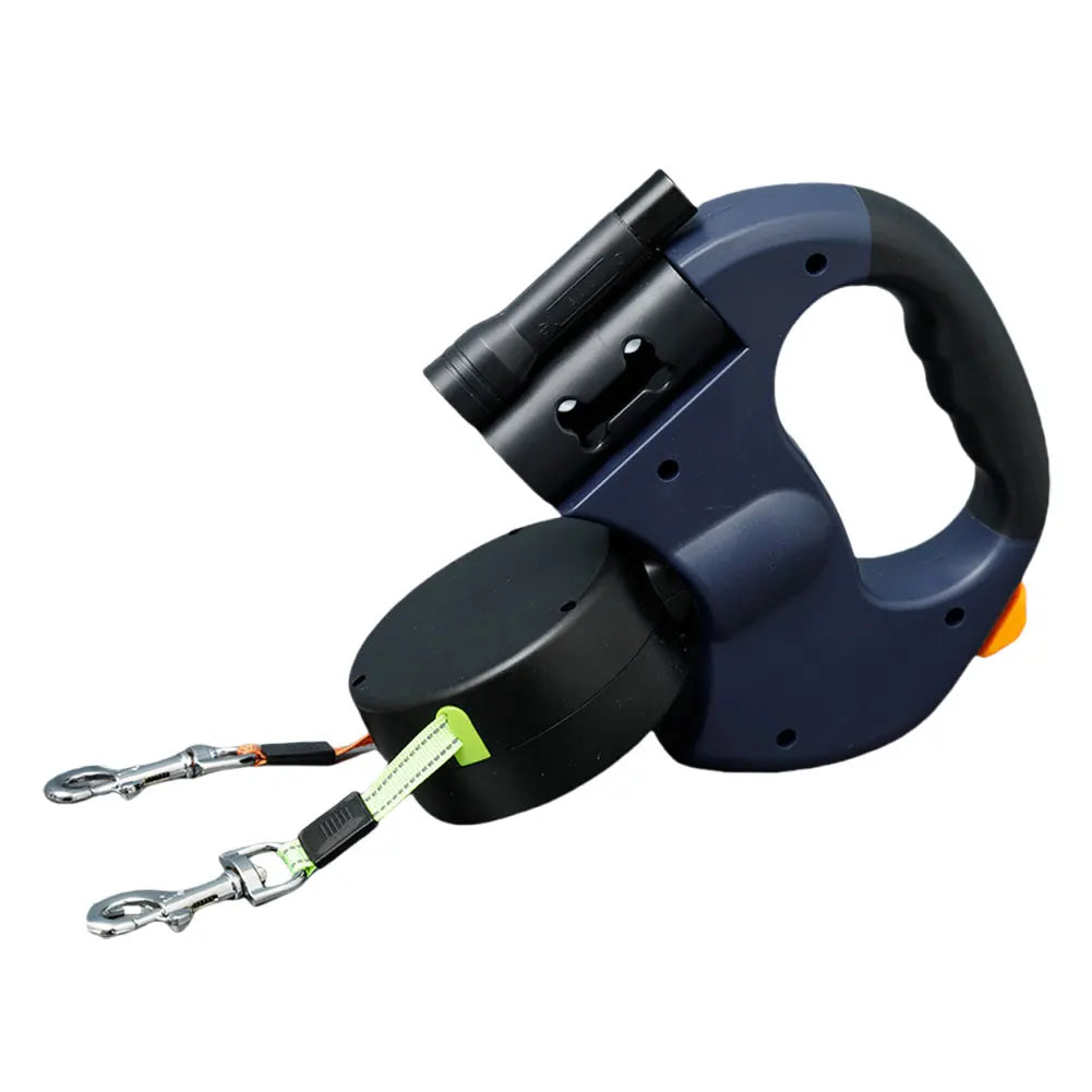 alloet Double Headed Traction Rope Dog Leash With LED Light
