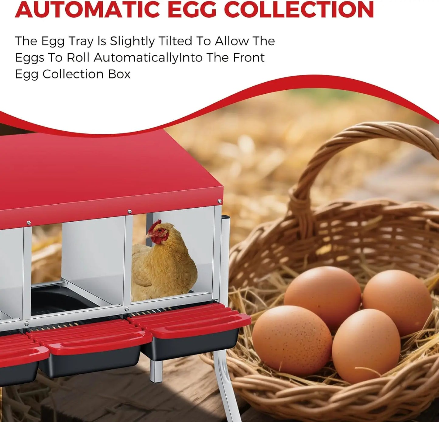 TWISTER.CK Automatic Roll-Out Metal Nesting Box Waterproof Steel Lay Coop