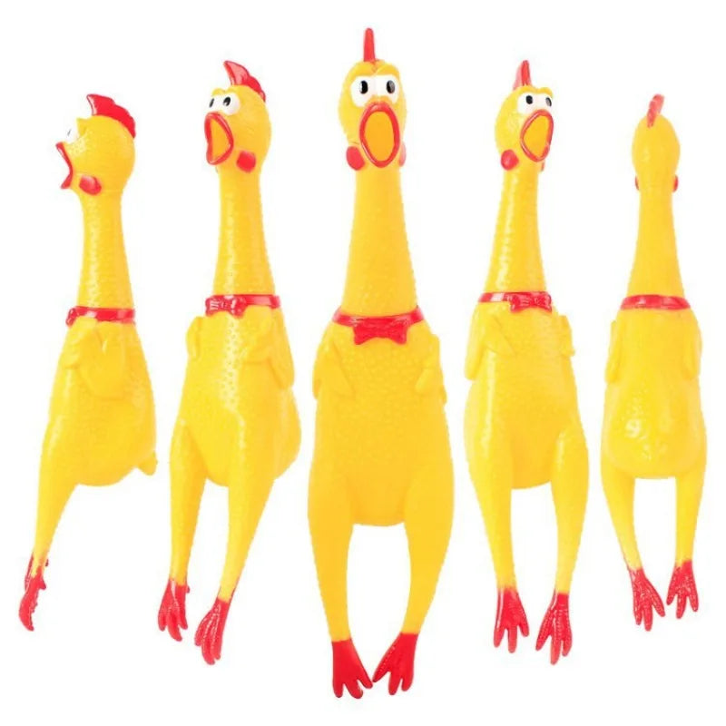 DKSTINYE Squeaky Screaming Chicken Rubber Dog Toy With Squeaker