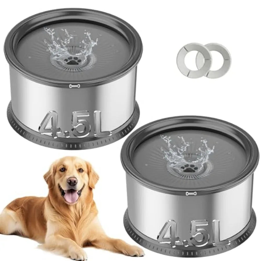 Stainless Steel Dog Water Bowls For Pets No Spill Mat