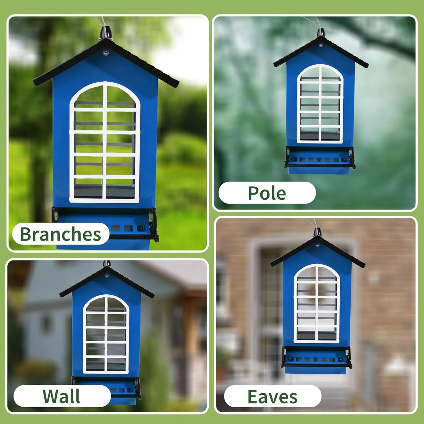 Squirrel Proof Metal Hanging Bird Feeder With Weight Activated Perches