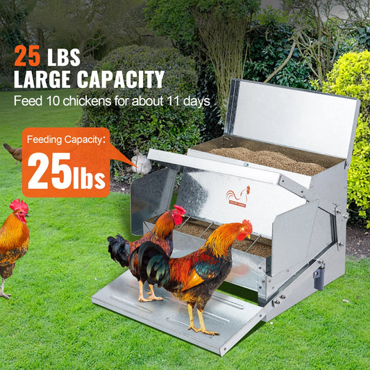 SucceBuy Automatic Galvanized Steel Chicken Feeder For Poultry