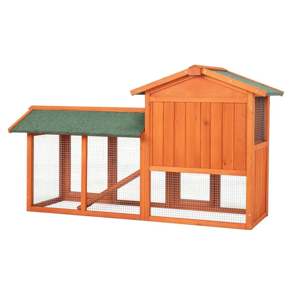 Wooden Chicken Coop and Rabbit Hutch Waterproof Roof